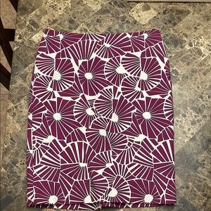 The Limited Purple and White Geometric Pencil Skirt